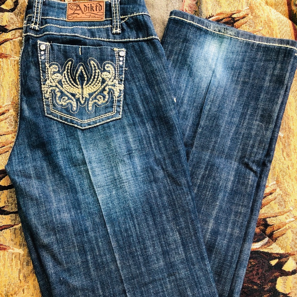 Bling Pressed+Seamed Western Adiktd Jeans